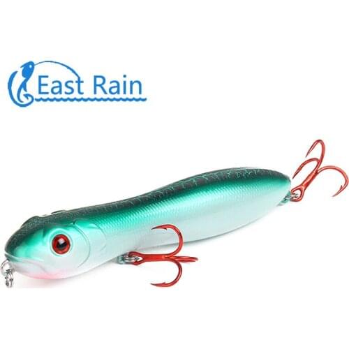 East Rain 4.13in 3D Eyes Plastic Snake Head Pencil Lures Floating Crankbait Topwater Wobbler Fishing lure Free Shipping