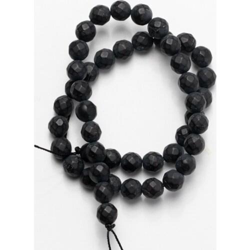 Wholesale Faceted Black Frosted Matte Agates Beads Natural Stone Loose Beads 8mm for Jewelry Making DIY Necklace Bracelet
