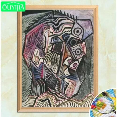 Pablo Picasso Self-portrait At 91 Years old 5D DIY Diamond Painting Full Square Diamond Embroidery Rhinestones Mosaic Painting