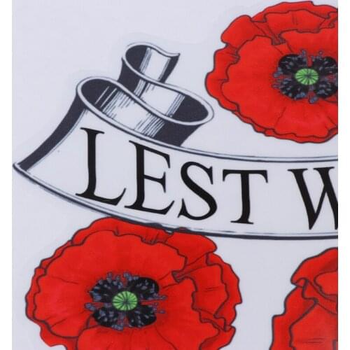 Lest We Forget Red Poppy Day November 11 Remembrance Armistice Day Sticker Car