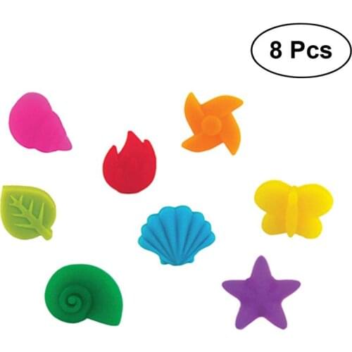 8pcs Wine Glass Markers Silicone Charm Drinking Glass Identification Cup Labels Tag Signs For Party Kitchen Table Decoration
