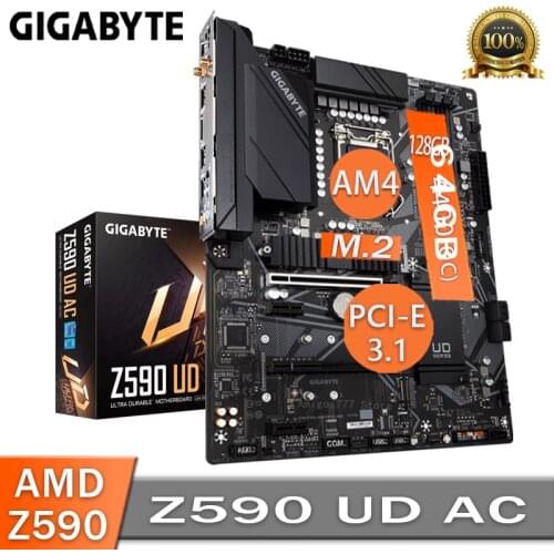 LGA 1200 Gigabyte Z590 UD AC Motherboard Support 11th-Gen i9 i7 i5 i3 DDR4 3200MHz M.2 SSD 2.5GbE Desktop Z590 Placa-Mãe 1200