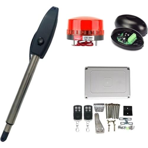 Single Leaf Swing Gate Opener Motor with Light for 400KG Gate Door DC 24V Automatic Electric Single Linear Actuator Operator