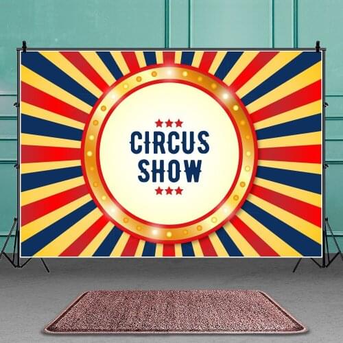 Cartoon Stripes Circus Show Background Portrait Photography Birthday Party Backdrop Photocall Studio Props Banner Decors