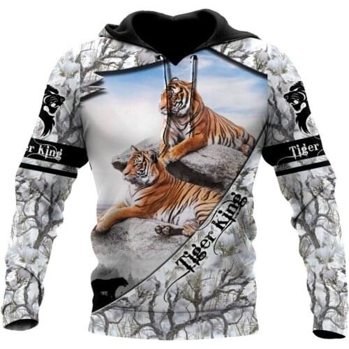 New Fashion Autumn Hoodie Beautiful Tiger 3D Printed Unisex Zip hoodie Harajuku Casual Streetwear Sweatshirt