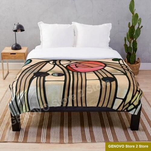 Window Charles Rennie Mackintosh Throw Blanket Fleeceon Bed/Crib/Couch Adult Baby Girls Boys Kids Gift