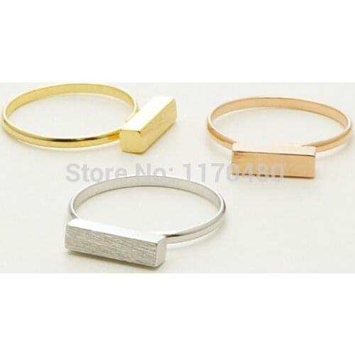 Oly2u Hot Sale Classic Simple Bar Rings for Women Engagement Finger Ring Female Wedding Gift