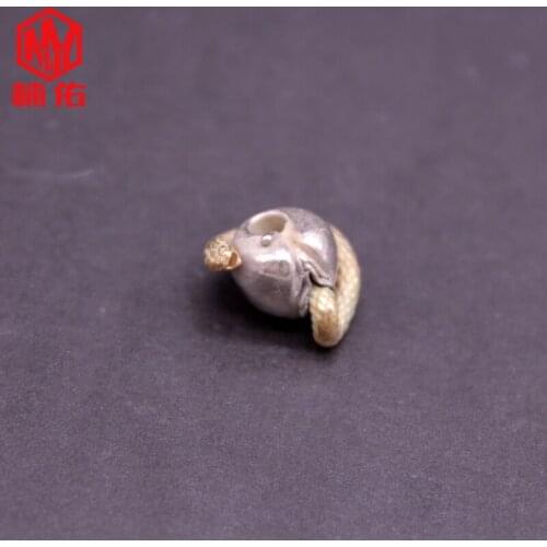 Original White Copper/Brass Snake of Desire Apple DIY Pendant EDC Paracord Keychain Pendant