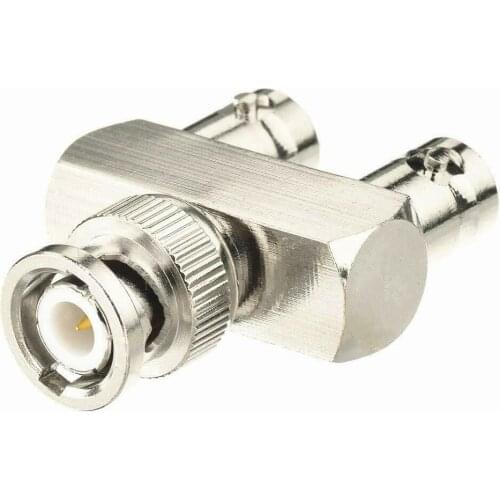 BNC Male to TWO 2 Dual BNC Female Splitter 3 Way Y T Triple RF CoaxAdapter Connector