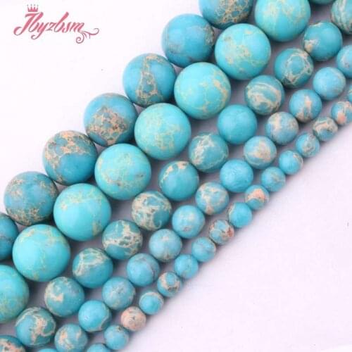 6,8,10,12,14mm Smooth Round Beads Skyblue Sea Sediment Stone Beads For DIY Necklace Bracelats Jewelry Making 15" Free Shipping