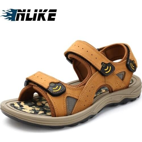 Men Sandals 2019 Summer Genuine Leather Fashion Classics Casual Men Slipper Sandals