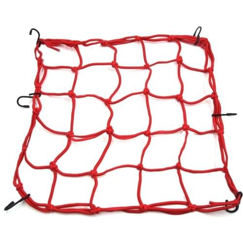 Uxcell a17051700ux1074 40 x 40cm Motorcycle Luggage Fuel Cargo Net Mesh Web Storage Holder Red