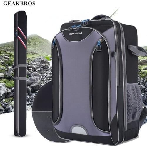 70CM Fishing Bag Chair Rod Lure Tool Storage Fishing Box Bag Waterproof Outdoor Sport Travel Camping Hiking Shoulder Backpack
