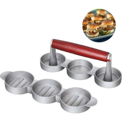Triple Mini Burger Press Slider Patty Press Burger Press Maker Hamburger Grill BBQ Party Maker Meat Press Kitchen Tool 2.5
