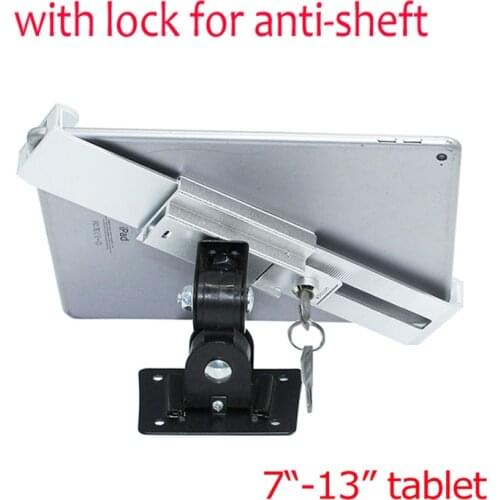 Universal metal anti-theft 7"-12" tablet wall bracket holder with safety lock anti-sheft 360 rotate