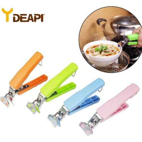 YDEAPI Hot Bowl Holder Dish Clamp Pot Pan Gripper Clip Hot Dish Plate Bowl Clip Retriever Tongs Silicone Handle Kitchen Tool