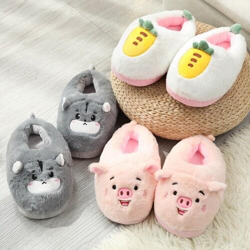 Winter Fashion Unicorn Slippers Women Cute Cartoon Plush Unicorn Shoes Femal Unicorn Home Warm Shoes Adult Fat Cotton Slippers