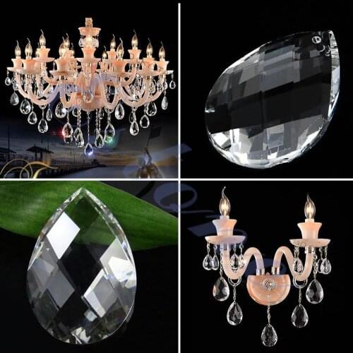 1pc Grid Clear Chandelier Glass Lamp Prisms Parts Hanging Drops Pendants 38mm