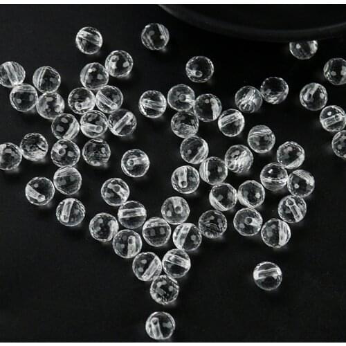 20pcs 8mm Transparent Glass Round Loose Beads Faceted Crystal Spacer DIY Bracelet Necklace Sun Catcher Chandelier Hanging Dangle