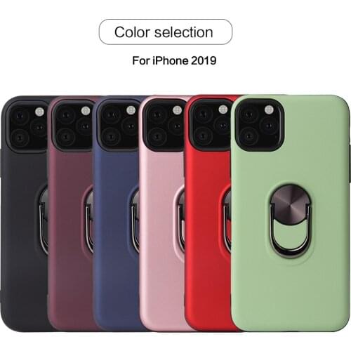 2019 New TPU frosted 2-in-1 Vehicle magnetic suction with finger ring phone case for Iphone11 pro max 6 7 8 plus X Xr Xs