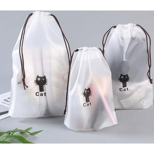 3Pcs/Lot Transparent Cosmetic Bag Cute Travel Waterproof Makeup Case Bath Drawstring Organizer Toiletry Wash Beauty Kits Storage