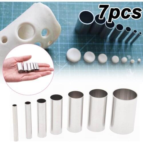 7Pcs Mini Clay Cutters Earring Hole Hollow Round Make Ceramics Pottery Tools Polymer Clay Tools Supplies Clay Extruder 3MM-16MM