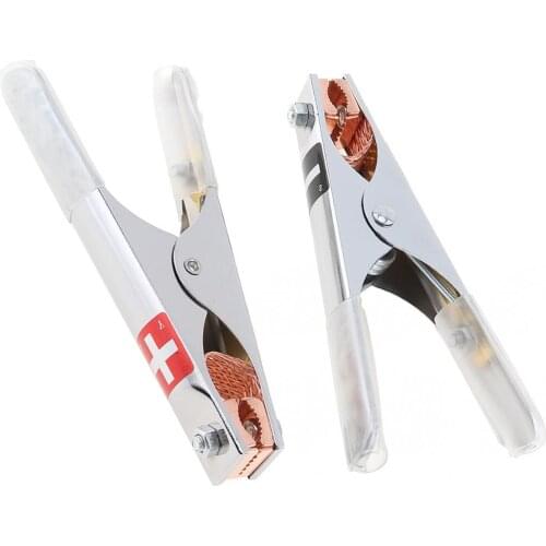 Battery Jump Cables 2Pcs 300A 170x75mm Nickel Plating Copper Mouth Arc Earth Ground Cable Copper Grip Battery Alligator Clip