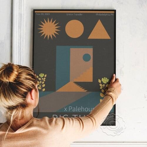 Big Thief Palehound Gig Poster, Colored Drawing Geometric Pattern Art Prints, Rock Band Fans Collect Nordic Vintage Wall Decor