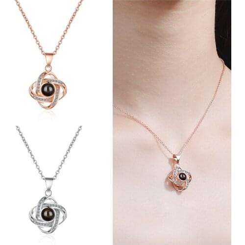 Trend 925 Silver Pandant Women Choker Necklaces Female Jewelry Quality Crystal Clover Rose Gold Chain On The Neck For Lady Gift