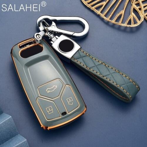 TPU Car Key Cover Case Shell For Audi A6 A5 Q7 S4 S5 A4 B9 Q7 A4L 4m TT TTS RS 8S 2016 2017 2018 Car Smart Remote Accessories