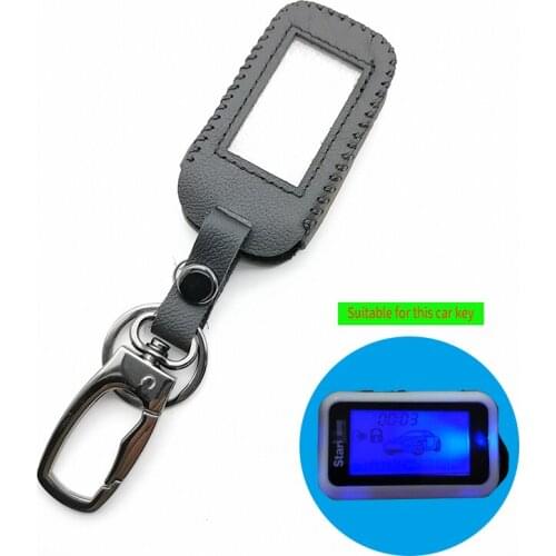 Genuine Leather Case Key Cover For Starline E90 E63 E91 E61 E95 E66 E60 LCD Two Way Car Alarm Remote Case Keychain Transmitter