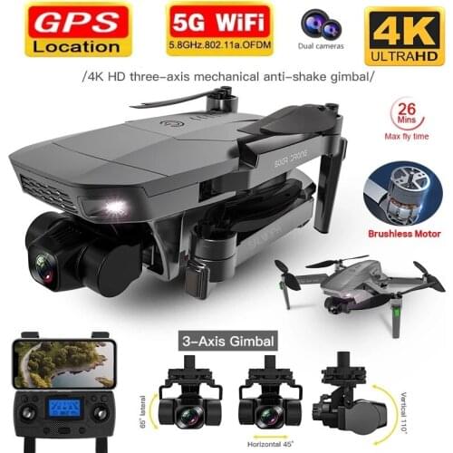 Remote Control Four-axis Toy Plane Profesional RC Drone 4K HD Camera 5G Wifi FPV 3-Axis Gimbal Brushless RC Quadcopter