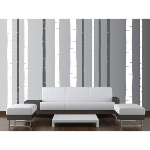 Nursery Birch Tree Wall Decal Forest Set Vinyl Sticker Removable Kids Room Bedroom Decor Nursery Wall Birch Decal Art Set Z355