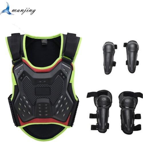 Kids Full Body armor With Gift For Height 0.8-1.6M Child Baby youth Motocross Body armor Vest Suits Chest Back Knee Elbow Guard
