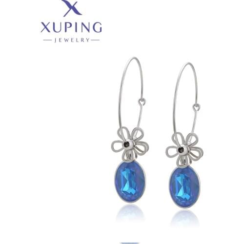 Xuping Jewelry Elegant New Arrival Rhodium Color Crystals Earrings for Women Party Gift A00769802