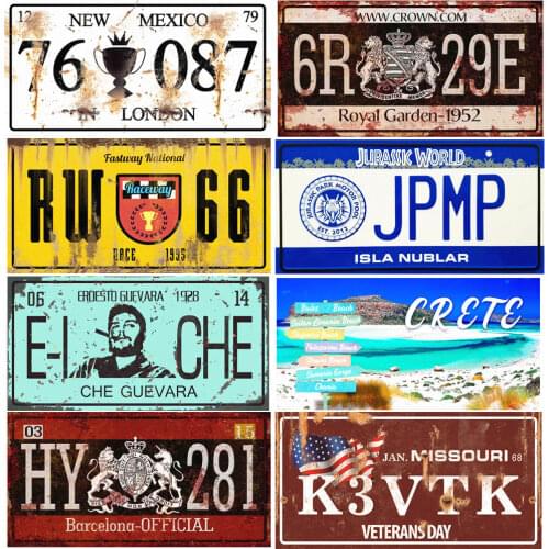 Royal Garden License Plate Raceway Metal Sign Car Garage Motorcycle Decor London New York Number Plate Crete Wall Poster N399