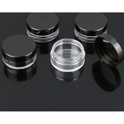 1000pcs Small Round Bottle Jars,Hard Plastic Nail Art Storage Clear Empty Containers 3ml / 5ml M0654X