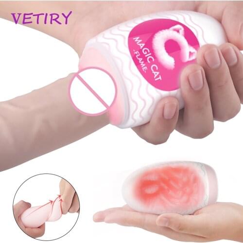 Penis Masturbation Cup Male Penis Masturbator Realistic Textured Real Pussy Egg Sex Toys for Men Soft Vaginal Massage Erotic