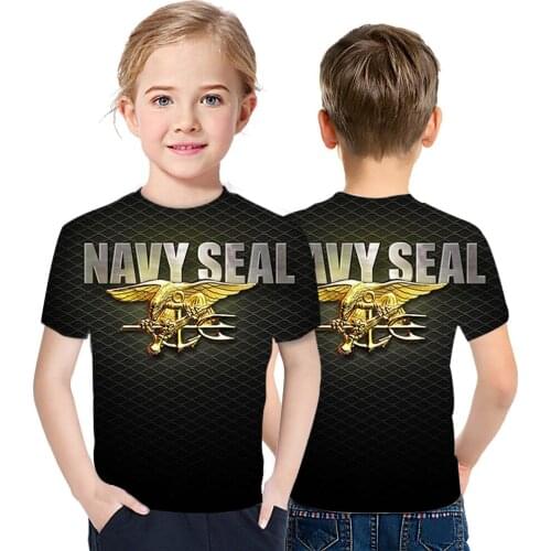 Navy Seal 3D Printing Fashion Cool Childrens T-Shirt Summer New Style Go Out Breathable Street Style Short Sleeve