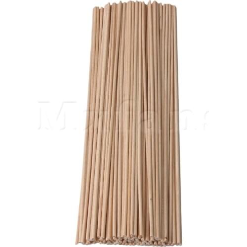 Mxfans 30cm Length 3mm Dia Round Birch Wood Sticks Wooden Dowel Rods for Lollies Craft Building Architectural Model Pack of 100