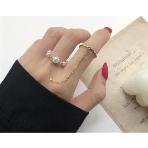 Pearl Rings Set for Women Minimalist Vintage Gold Silver Color Wedding Finger Ring Korean Style Bands Fashion Simple Jewelry