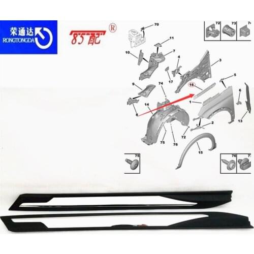 Front fender trim strip 98141939XT/98141938XT For Peugeot 3008/4008 P84 Front fender anti-scratch strip