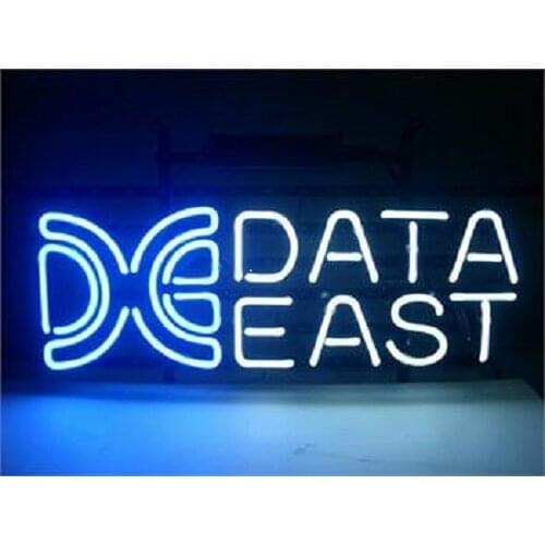 14“x7" Data East Game Room Neon Light Lamp Sign Beer Bar Handmade Glass Decorate Home Wall Room Windows Tube Artwork