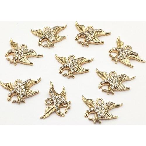 New Arrival! 13x20mm 50pcs Cubic Zirconia Bird shape Charm for Handmade Necklace/Earring DIY Parts,Jewelry Accessories Findings