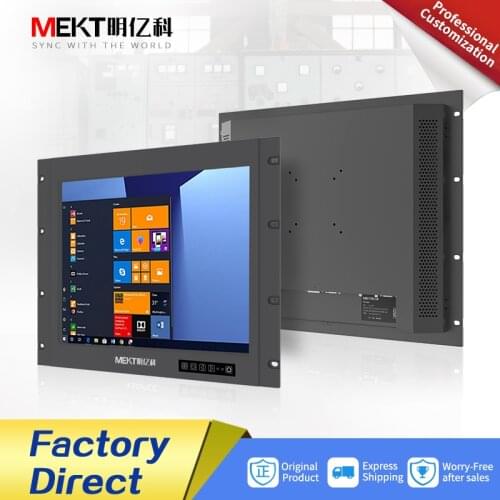 MEKT 19 inch waterproof touch screen monitor display/Industrial rack with touchscreen/VGA/USB/OEM/ODM