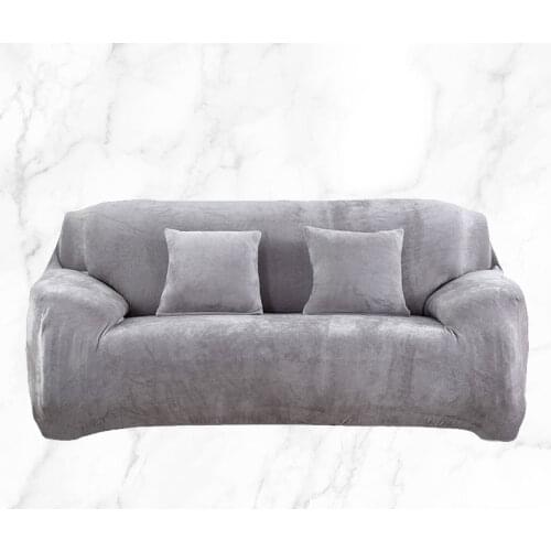 Thick Plush Elastic Sofa Cover Cotton Solid Color Sectional Slipcover Stretch Anti-dirty Couch Cover Sofa Cover for Living Room