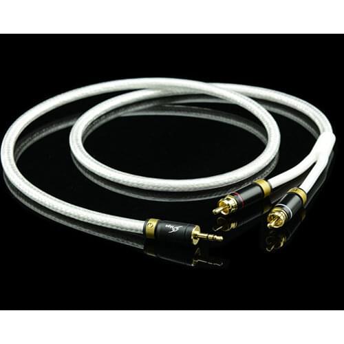 Details about High End MPS M-4 3.5mm to 2 RCA Audio Cable,Sliver Plated 6N OFC Hi-Fi 99.9997