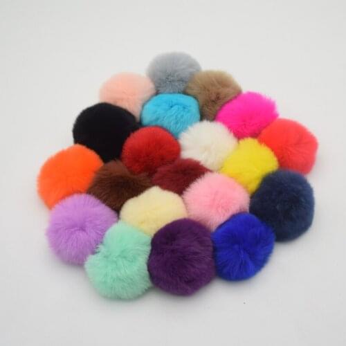 50PCS 5cm Rex Rabbit Very Soft Fluffy Fur pompons Ball for Earring Ornaments Plush Ball Hairpin Headdress
