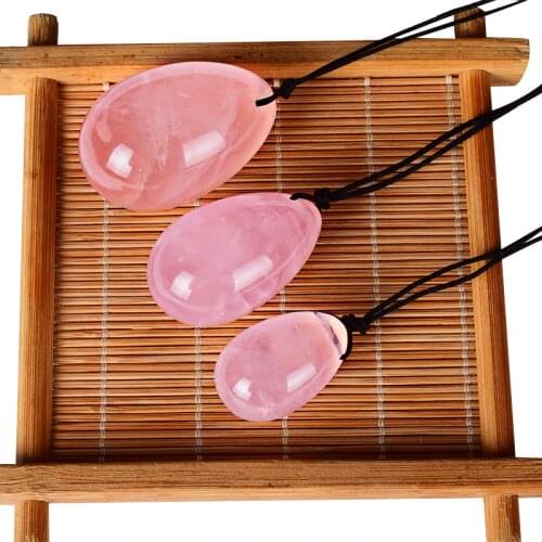 Drilled Yoni Eggs Jade For Women Vaginal Kegel Exercise Pelvic Muscle Exercise Tightening Rose Quartz Ben Wa Ball Massager