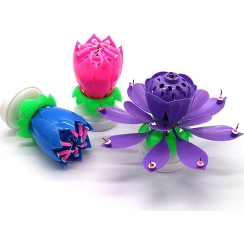 Joy Singing Music Birthday Candle Monolayer Lotus Candle Flowering Music Candle Kids Candles Wax Party DIY Cake dropshipping